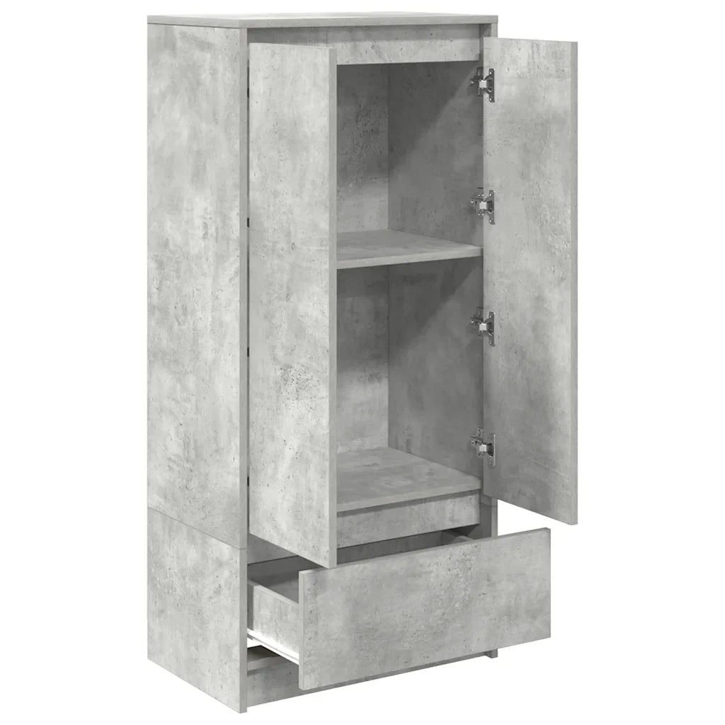 Mobile contenitore multiuso con cassetto 55,5 x 34 x 119,5 cm legno composito grigio cemento 02_0051711
