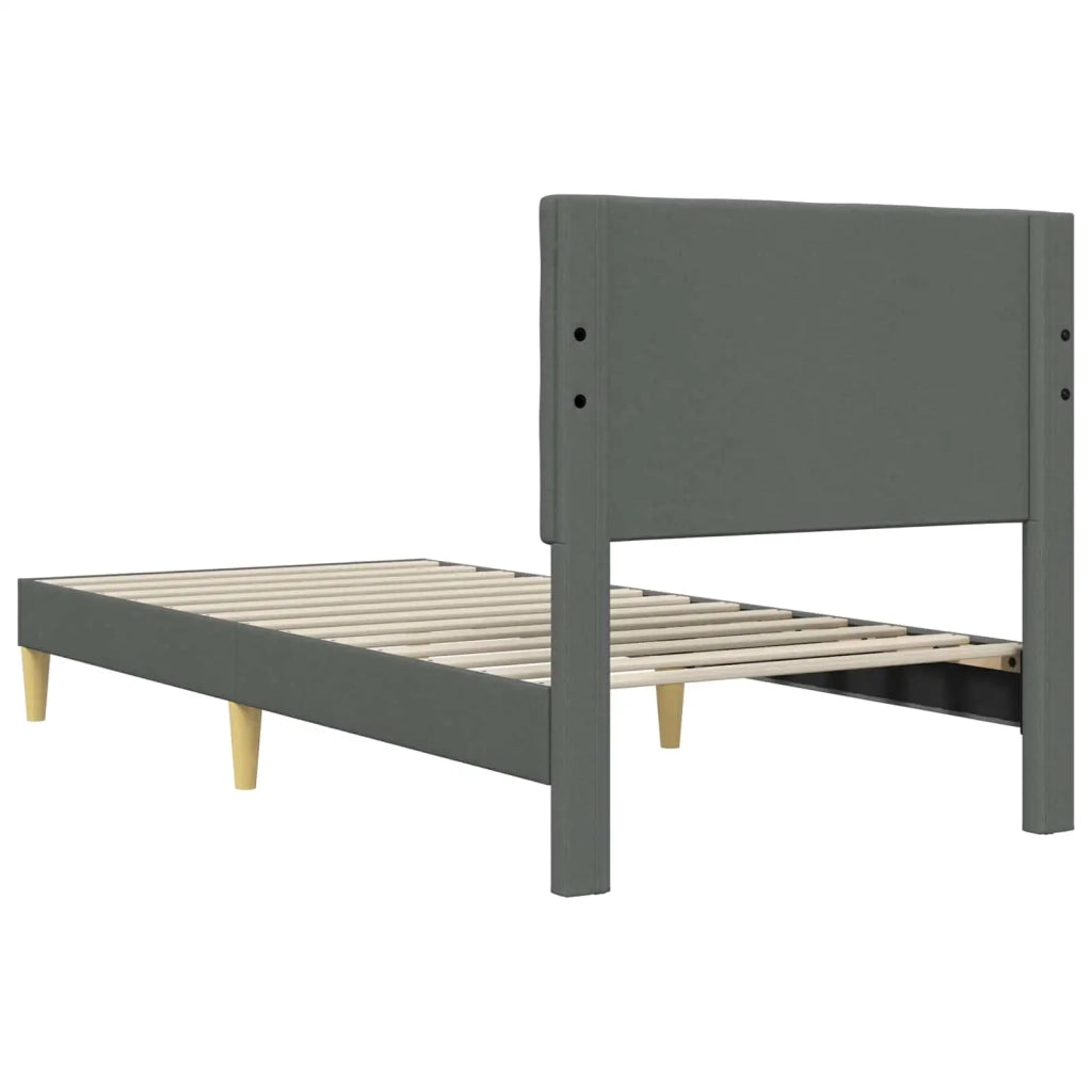 Struttura del letto Grigio Scuro 90 x 190 cm Tessuto 3414684