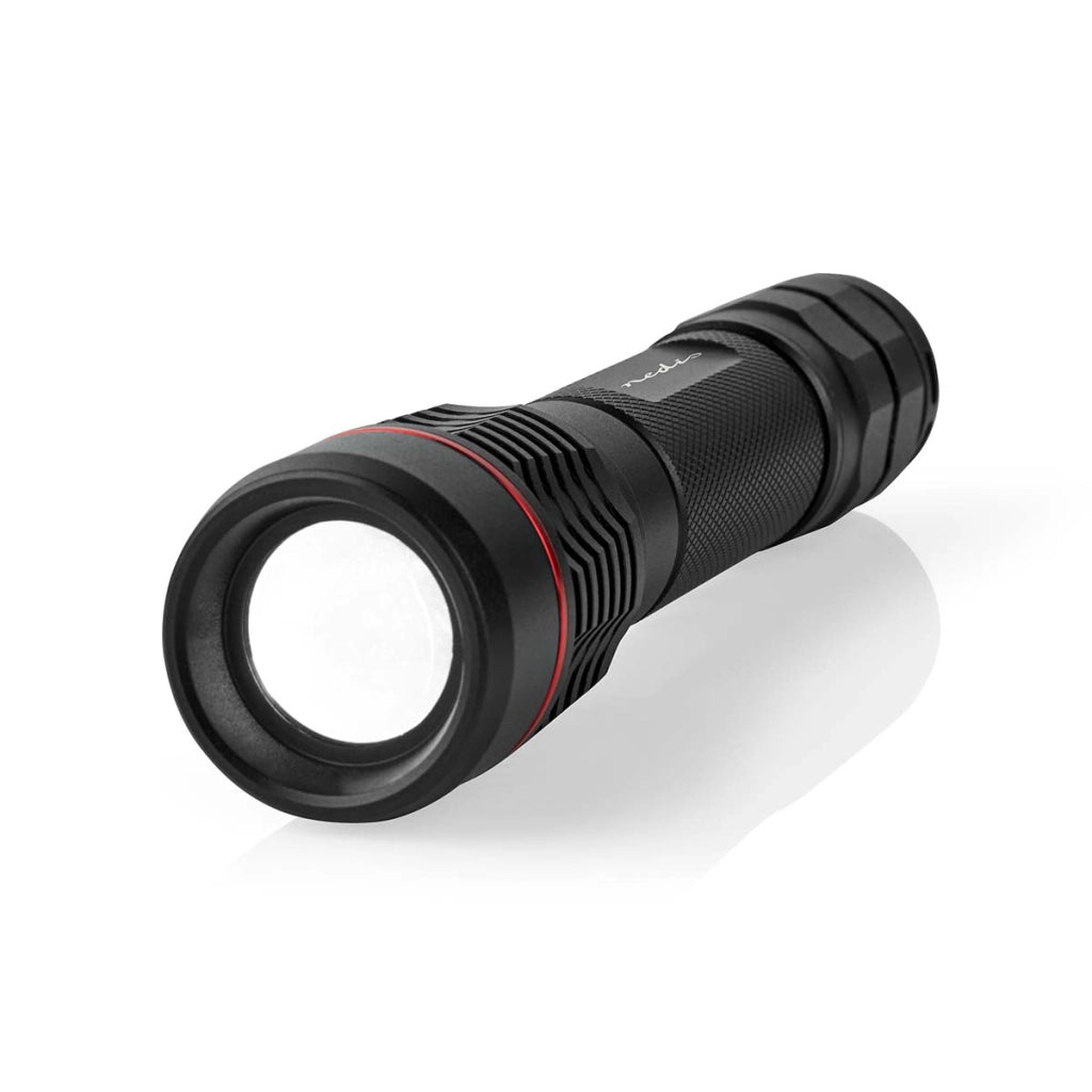 Torcia LED 10W 1000lm IPX7 Portata 200m Ricaricabile USB-C Nero Nedis
