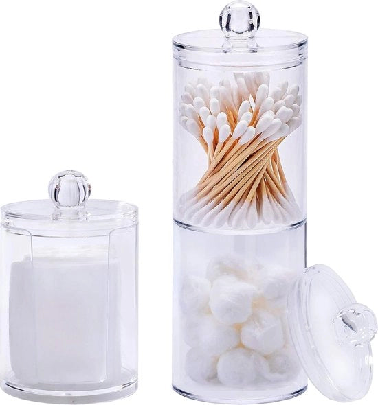 Organizzatore trasparente, con coperchio in acrilico, contenitore per piastrine di cotone, set da 3