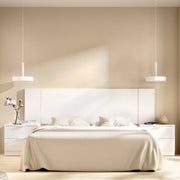 Sierra, Testiera Letto 2 Comodini Inclusi, 34x251 cm Bianco