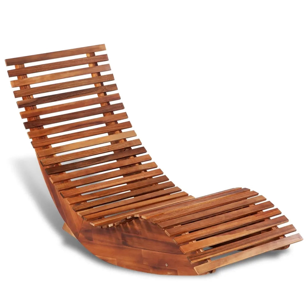 Lettino Prendisole a Dondolo in Legno di Acacia 42652