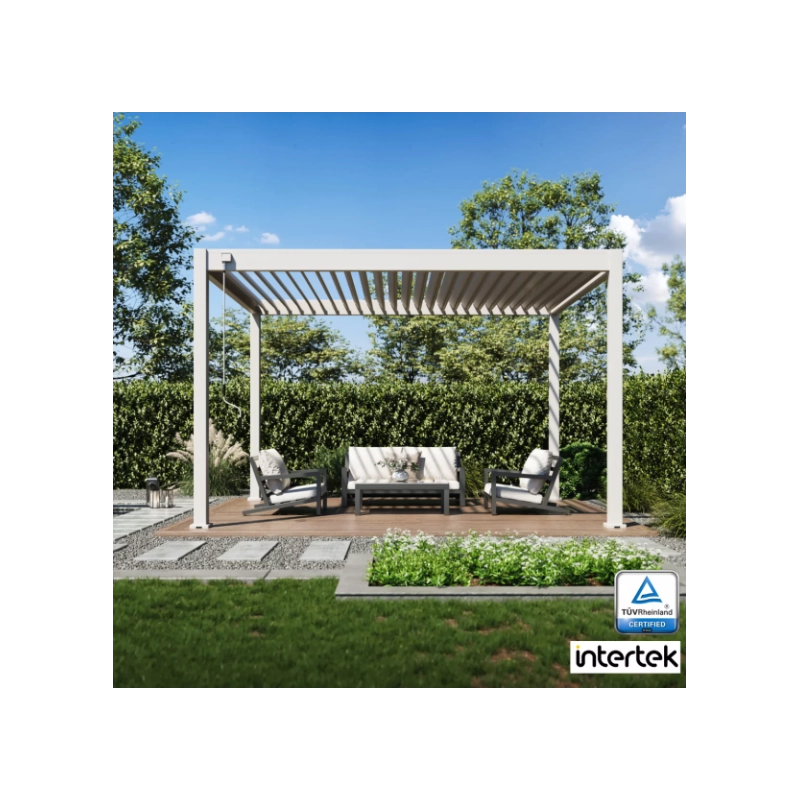 copy of Pergola bioclimatica Ombréa® VS autoportante 3x4M - Beige - Lamelle bianche
