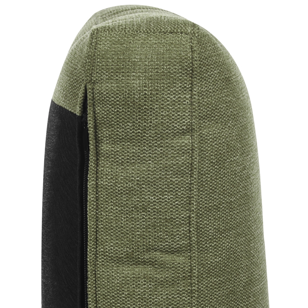 Poltrona Imbottita in tessuto verde con schienale spesso imbottito stile retrò soggiorno