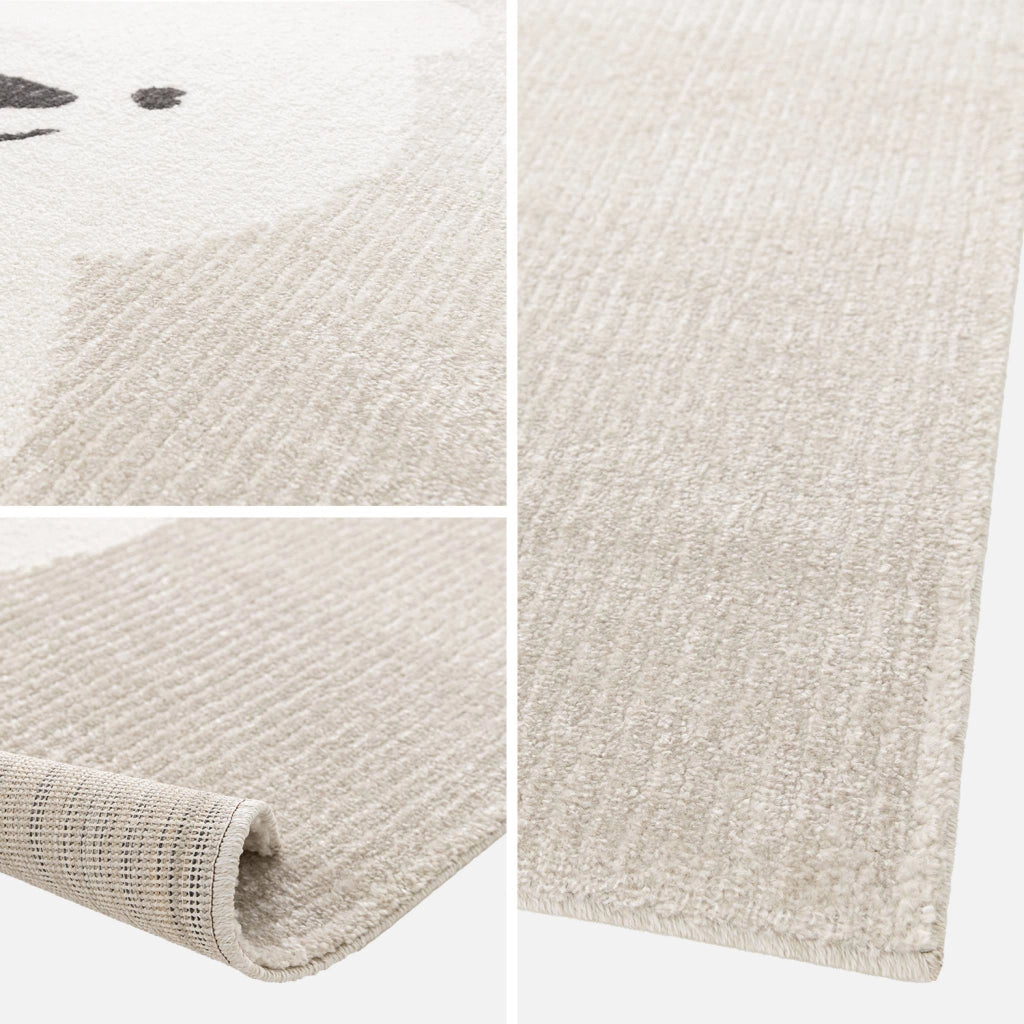 Tappeto per bambini beige/crema, piccolo tappeto con orsetto