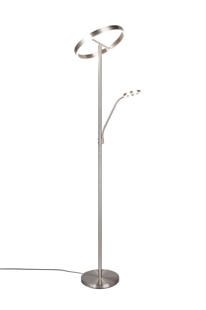 Lampada da terra moderna nichel opaco lettura LED 39W Willis Trio