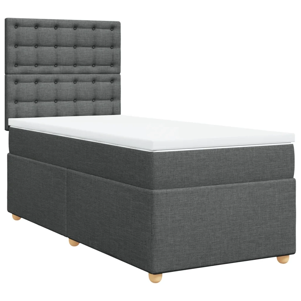 Giroletto a Molle con Materasso Grigio Scuro 90x190 cm Tessuto 3293450
