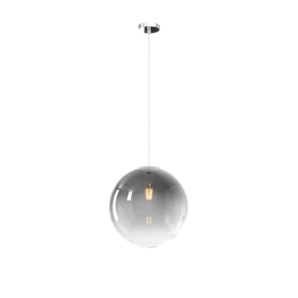 Sopsensione Moderna Big Eclipse Metallo Cromo Vetro Fumè 1 Luce E27 D30