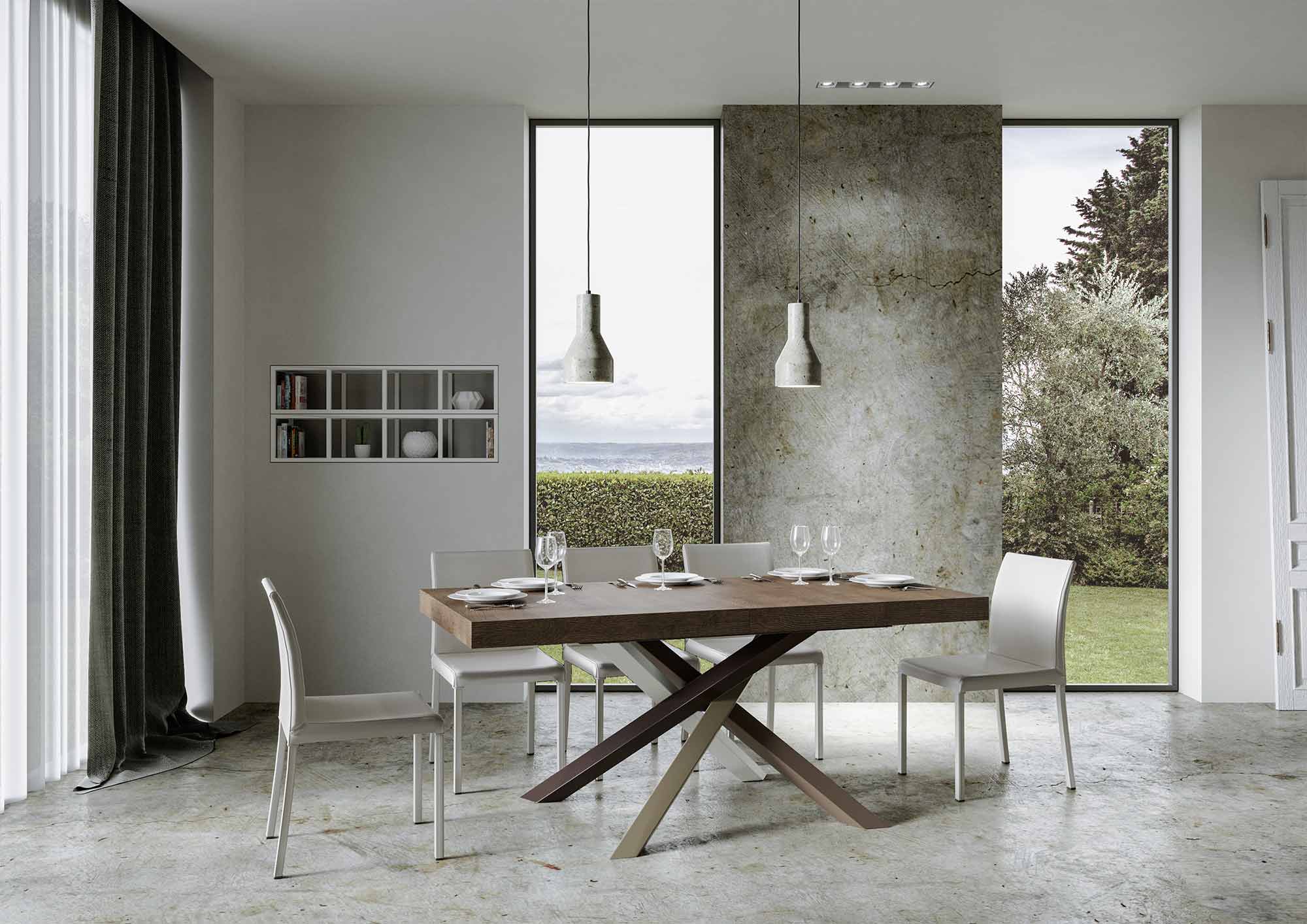 Tavolo Allungabile 160/264x90x77 cm Volantis Premium Noce