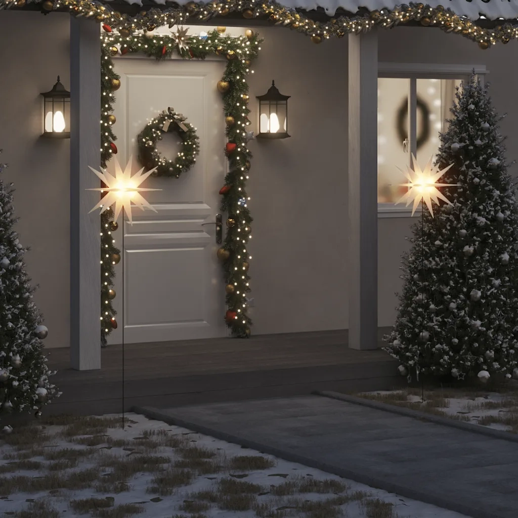 Luce di Natale con Picco Terra e LED Pieghevole Bianca 57 cm CFW6176187