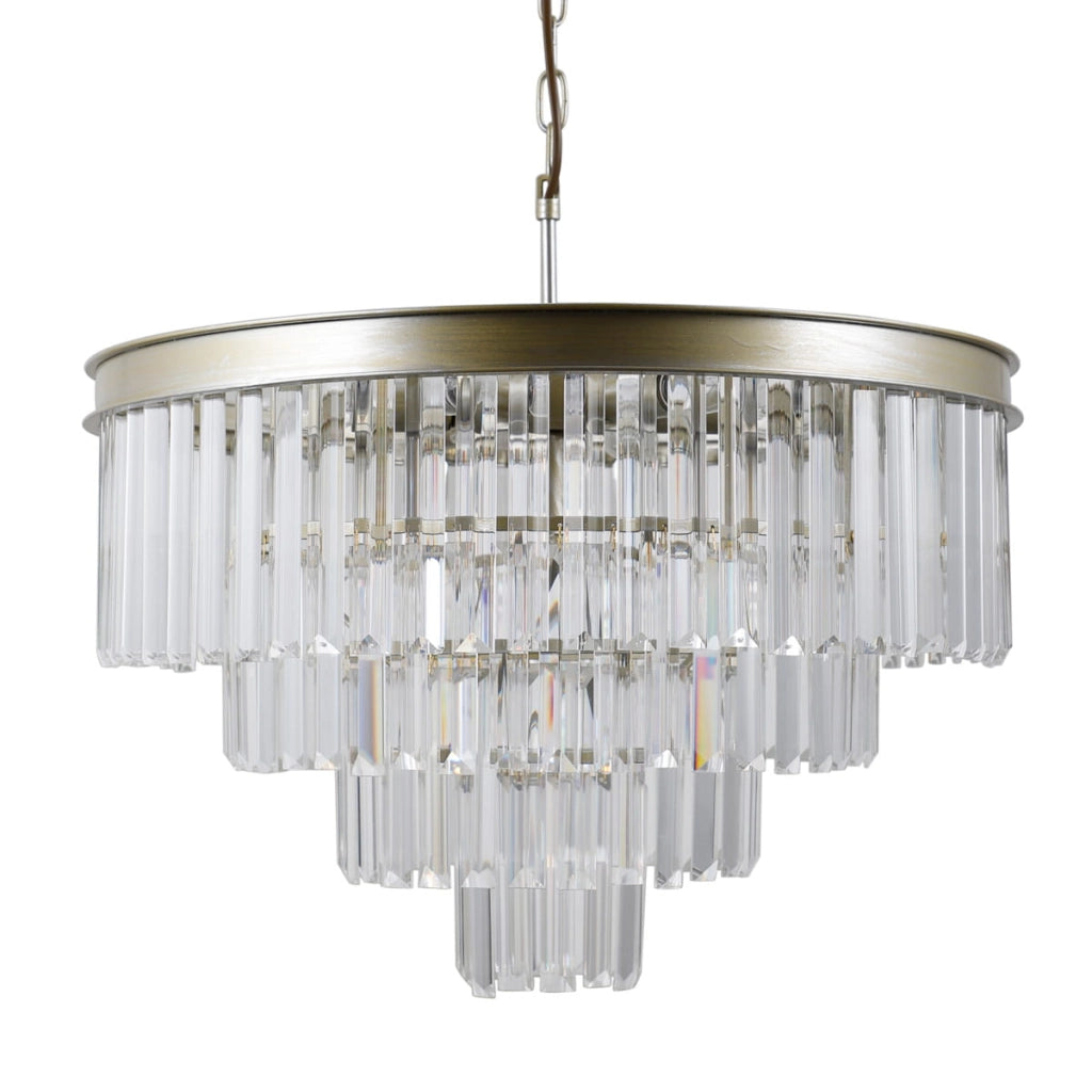 Lampadario Italux Verdes cristallo oro champagne 8xE14