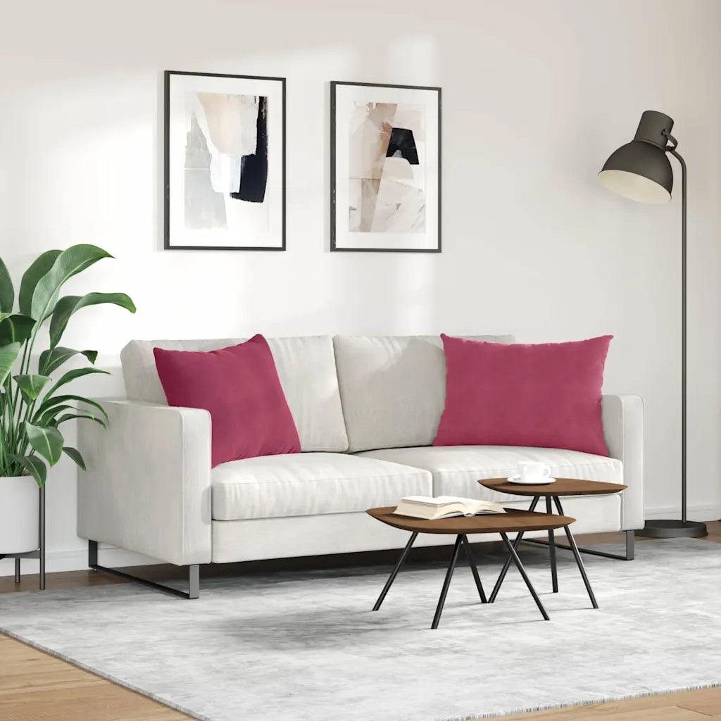Cuscini da Divano 2 pz | Cuscini per sedie Rosso Vino 70 x 50 cm Tessuto in Cords