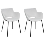 Set di 2 sedie da pranzo con rivestimento in poliestere grigio chiaro con gambe in metallo stile elegante