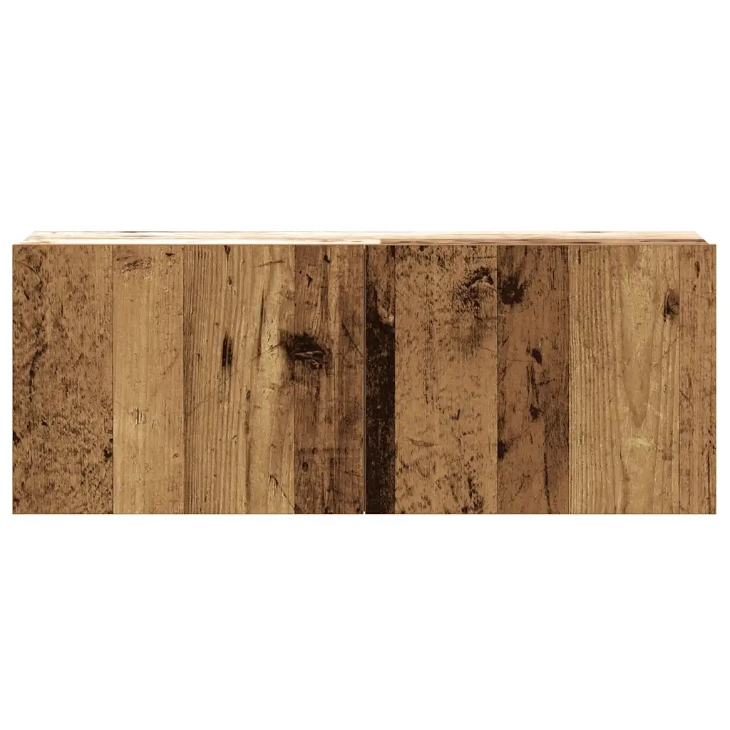 Set Mobile TV 2 pz-Set di 2 Credenza per TV Montato a Parete Legno Antico in Truciolato