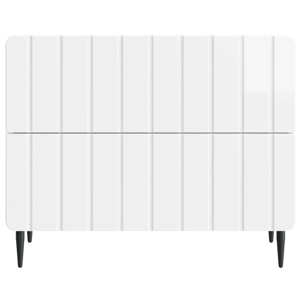 Armadio da Notte con cassetto Bianco Lucido 62 x 34,5 x 49,5 cm 894319