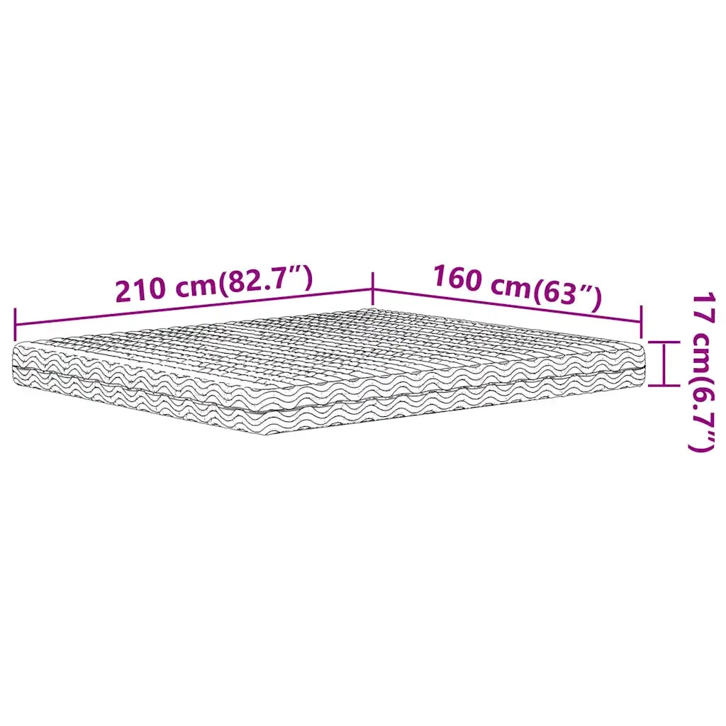 Materasso in Schiuma-Materasso per Letto Bianco 160x210 cm Durezza H2 H3