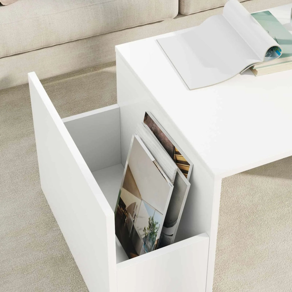 Tavolino da salotto Bianco 90 x 45 x 35 cm Legno multistrato