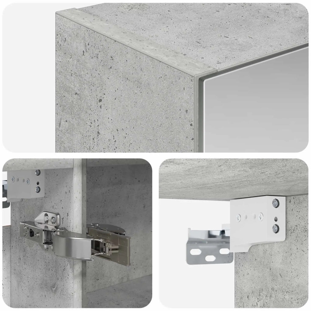 Mobiletto per specchio da bagno con lo scaffale Grigio cemento