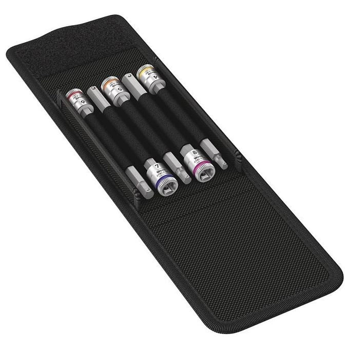 Wera 05003345001 Zyklop Kit Inserti a Bussola Attacco 1-4 Pollice con Funzione di Ritegno 5 Pezzi colore Nero-Argento