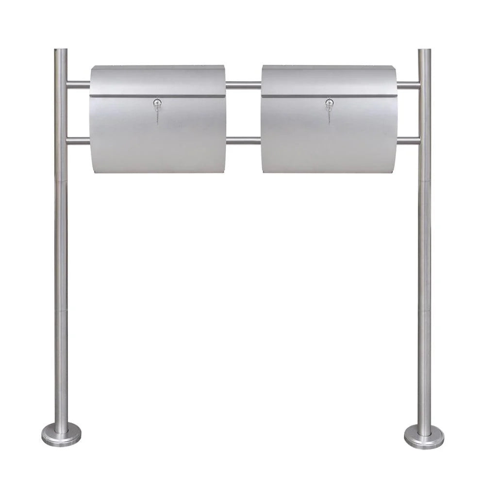 Cassetta postale doppia dal design contemporaneo in acciaio inox su gambe 120 cm 1002006