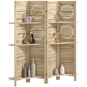 Libreria divisorio 4 pannelli con 3 ripiani ¨C zephmum ¨C legno di paulownia 160x170 cm