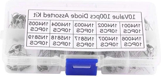 Kit di diodi assortito - 100 pezzi - 10 valori - diodo di commutazione - 1N4001~1N4007