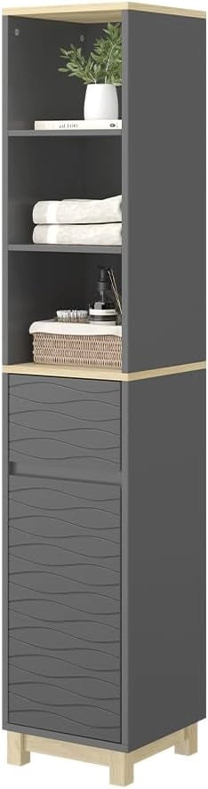 Mobili per il bagno Livia, Antracite, 30 x 151.5 cm con cassetto