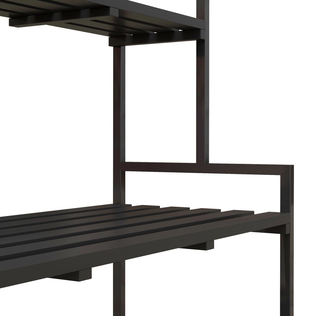 Fioriera 3 piani 6 ganci per interni ed esterni ¨C zephmum ¨C metallo nero 170x110x50 cm