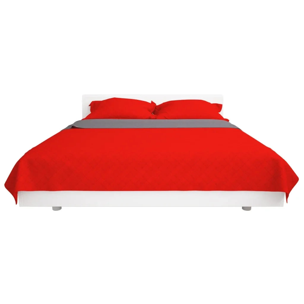 Copriletto Double-Face Trapuntato Rosso e Grigio 230x260 cm cod mxl 77273