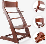 Seggiolone per bambino di età prescolare - Seggiolone in legno per bambino di età prescolare - 50D x 45B x 80H cm - Legno di noce scuro