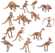 Skeletti di Dinosauri Mini 12 pezzi - Ornamenti in Plastica - Giocattoli Educativi - Decorazioni per Halloween - Leggeri e Duraturi - Figurine di Dinosauri