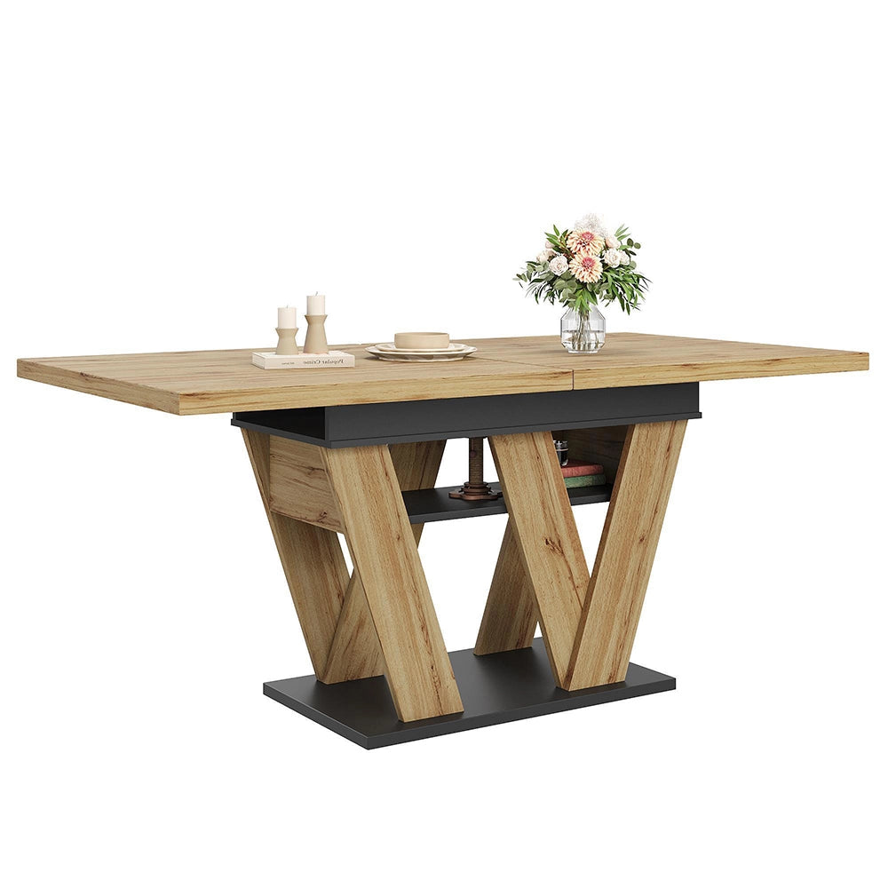 Tavolo allungabile - Xylo - 119-158,5¡Á80 cm - Colore legno - Piedi a forma di W