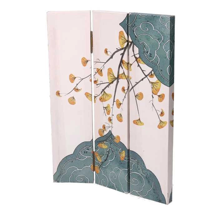 Paravento stampa rami beige 3 ante rettangolare cm 120,6x2,5xh180,6x2,5xh180