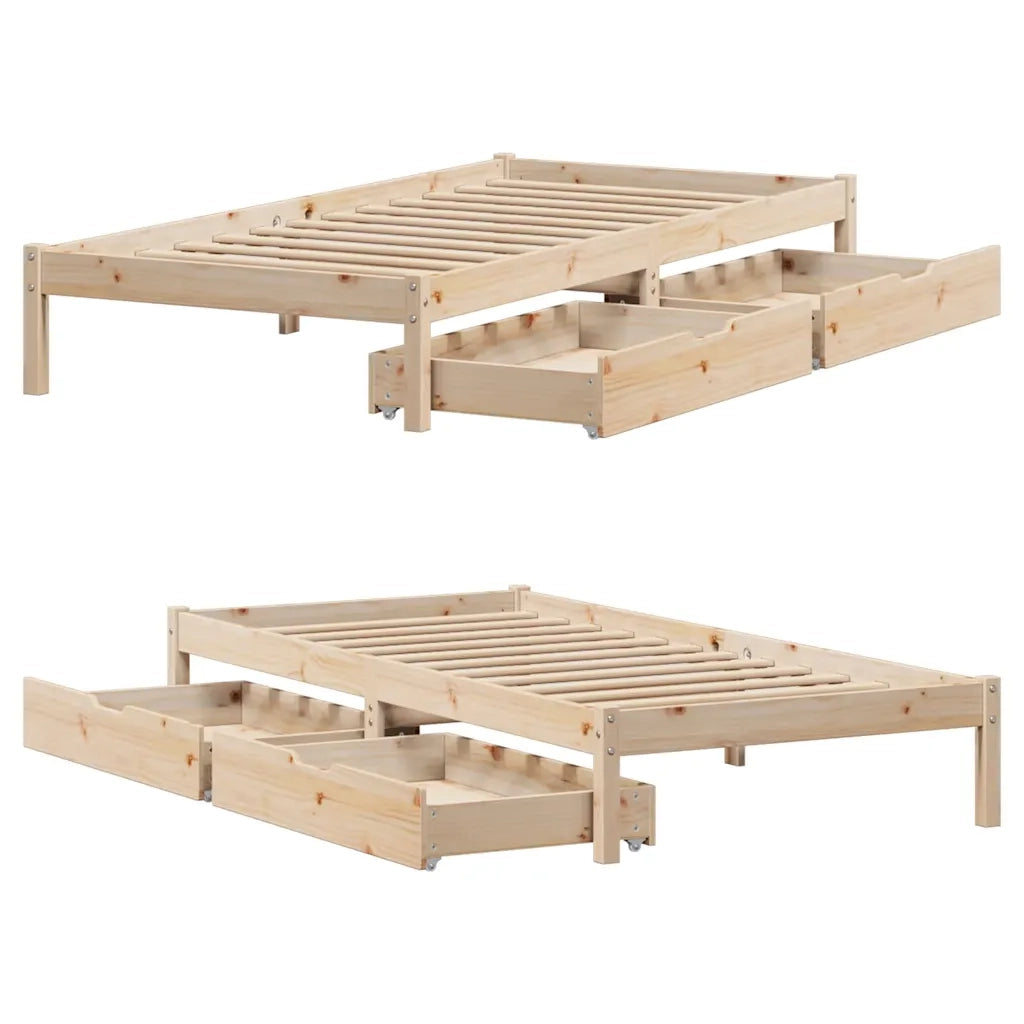 vidaXL Letto senza Materasso 75x190 cm in Legno Massello Pino