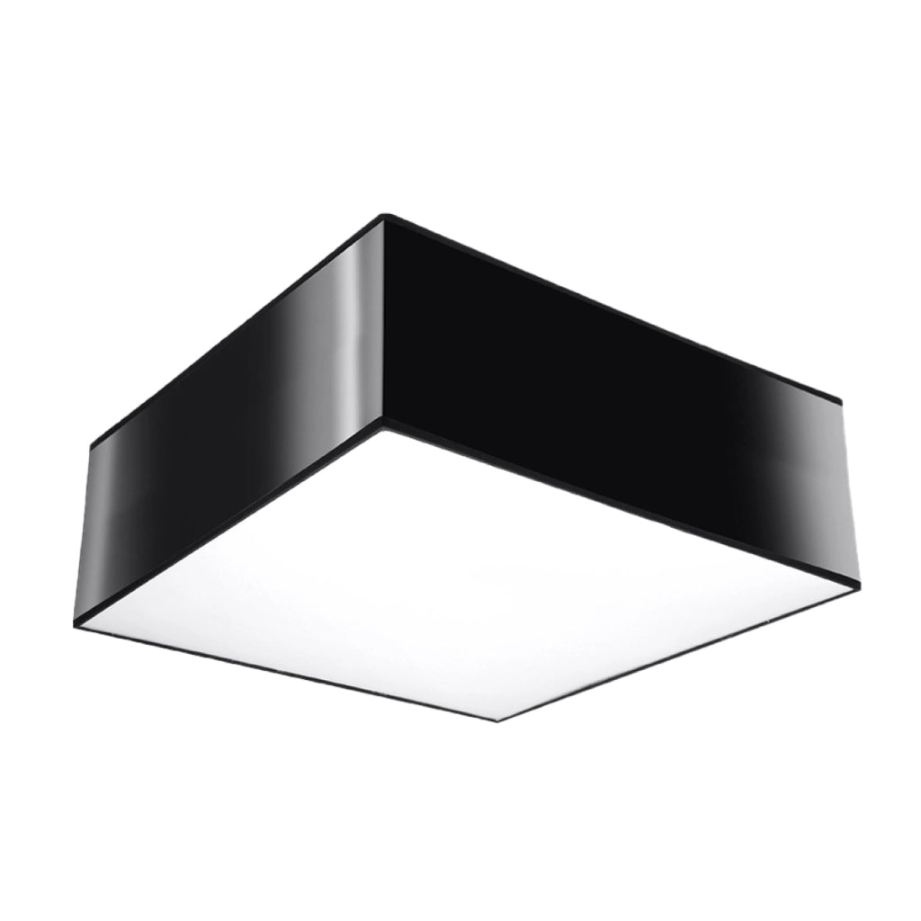 Lampada da soffitto HORUS in PVC nero quadrato moderno minimalista 25x25x11 cm