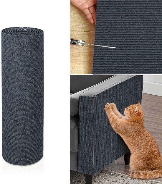 Matto per gatti - Matto autoadesivo per gatti - Matto autoadesivo tagliabile per gatti - Matto autoadesivo resistente e non sfregiante per gatti - Per la protezione di tappeti, divani, coprimaterassi (40x100cm)