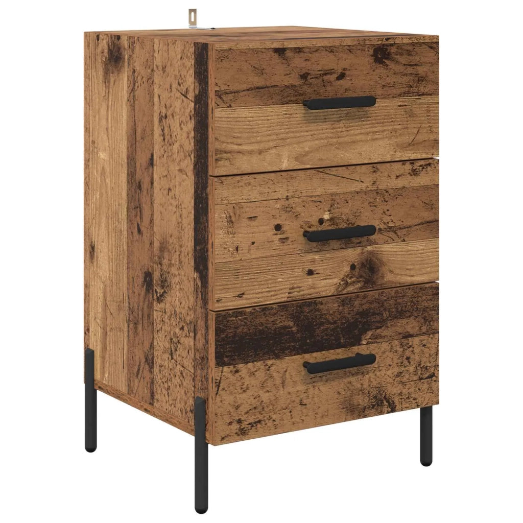 Armadio da Notte con cassetto Legno vecchio 40 x 40 x 66 cm