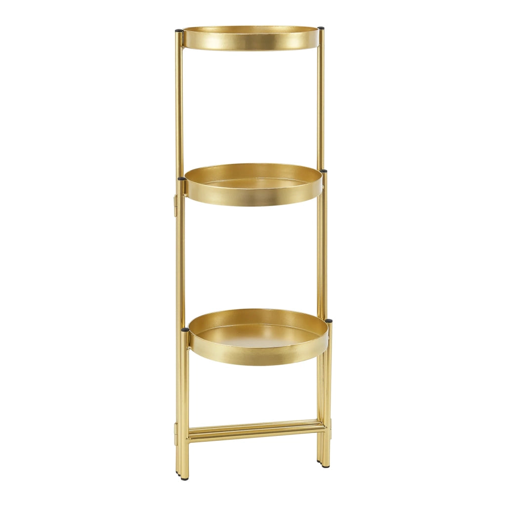 Supporto per piante (con 3 coprivasi) in metallo ottone 03_0007684
