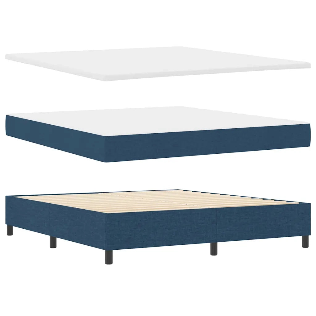 Letto a molle con testiera Blu 180 x 200 cm Tessuto 3340647