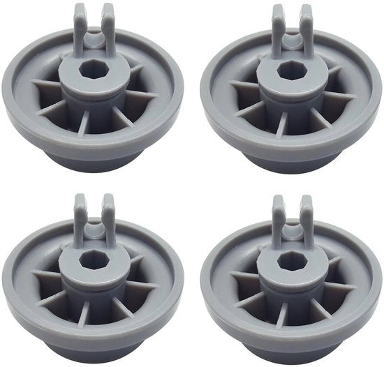 Set di Ruote per Lavastoviglie - Kit di Riparazione - 4 pezzi - 3x12x3 cm - Grigio