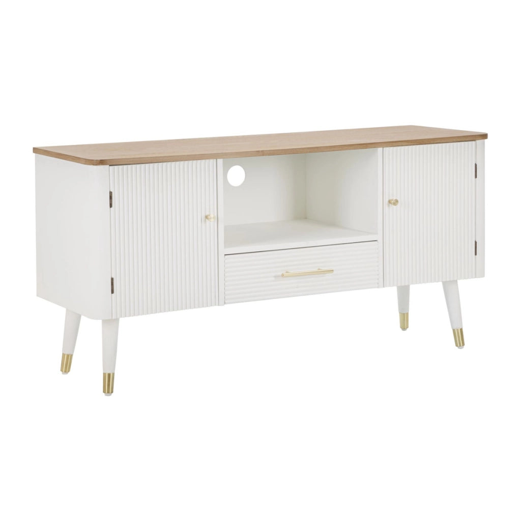 Mobile Porta TV VKH228, Bianco, Legno, 117x40x60 cm