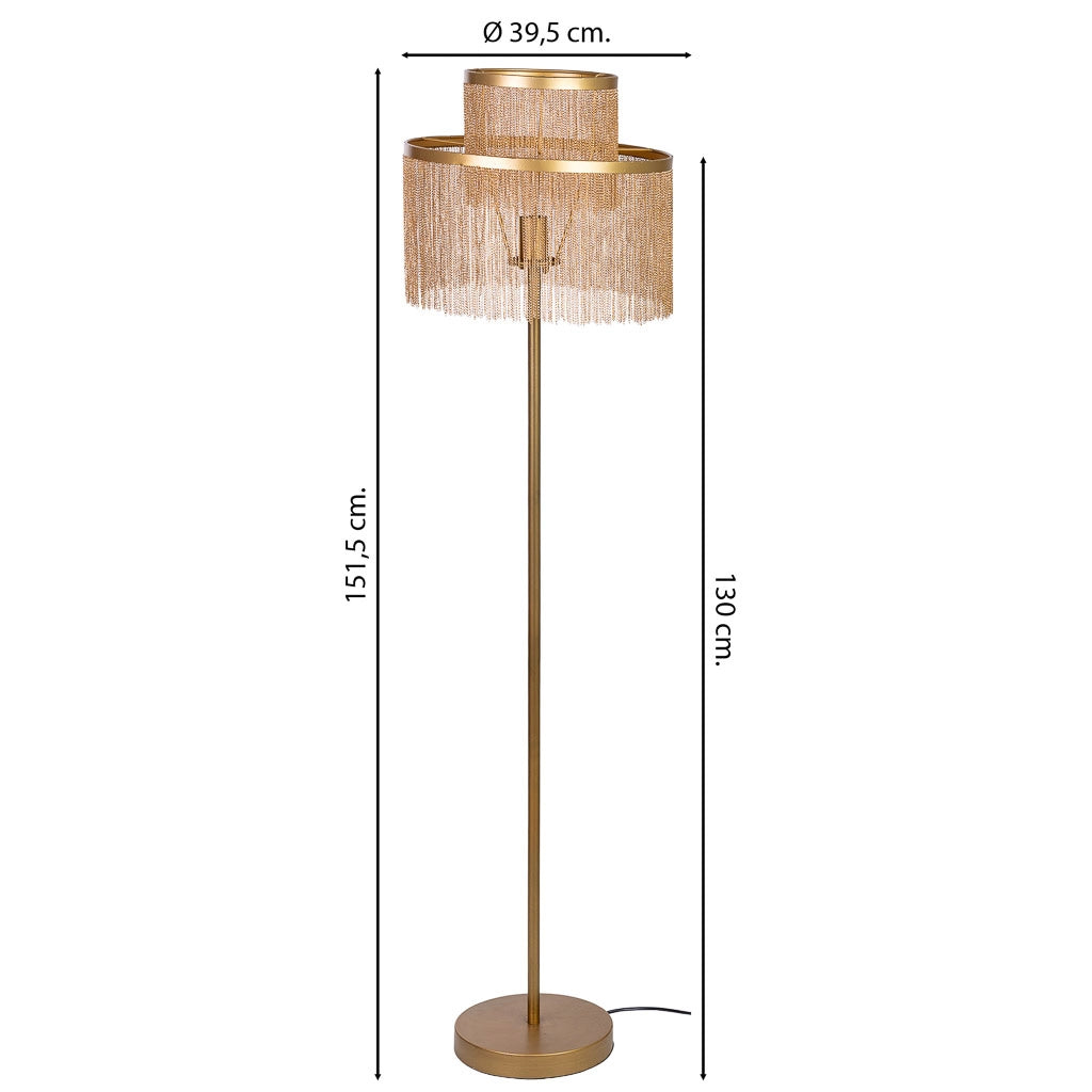 Lampada da terra in metallo 39,5x39,5x130/151,5h cm