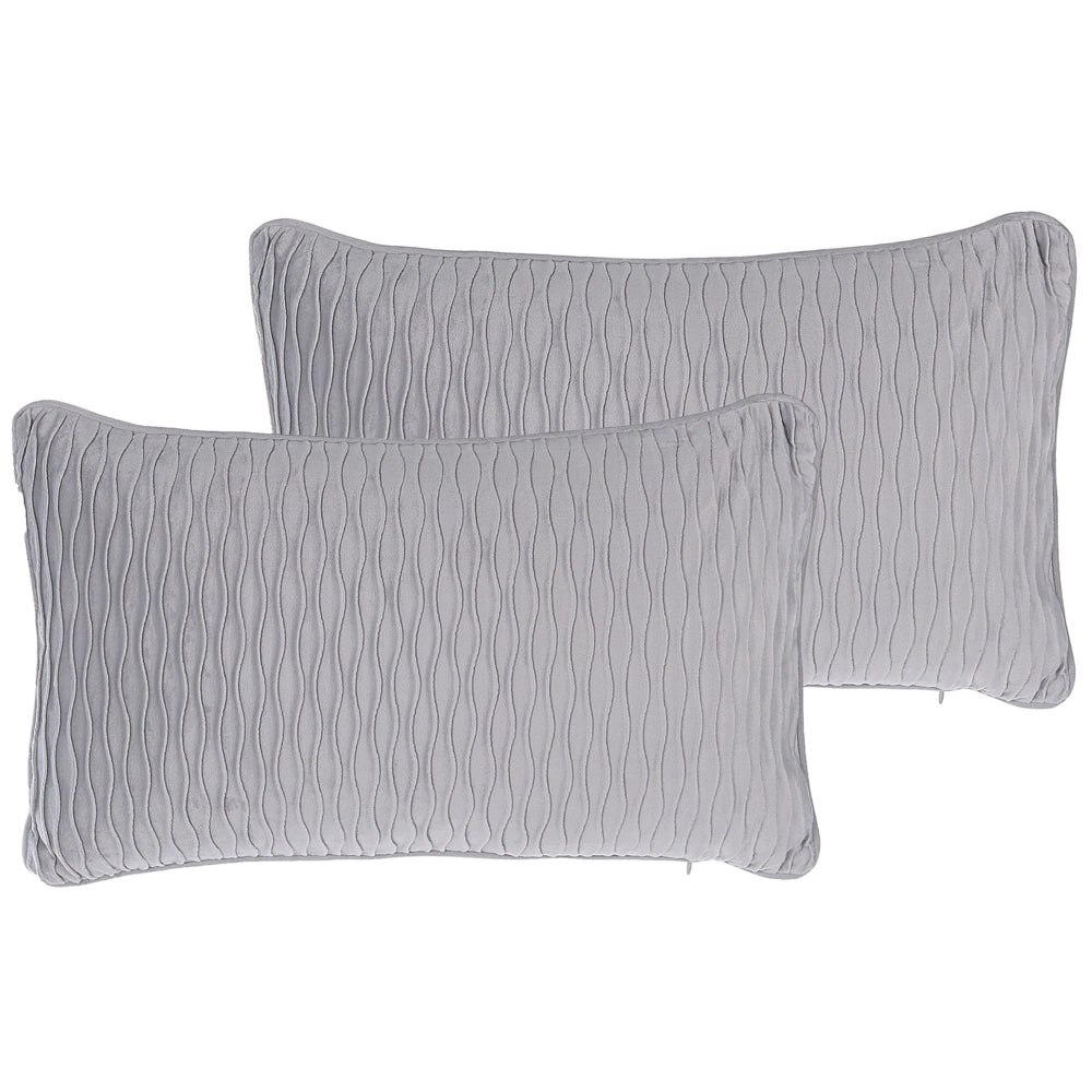 Set di 2 Cuscini decorativi motivo Grigio Rettangolare 30 x 50 cm Accessori decorativi moderni Tradizionali
