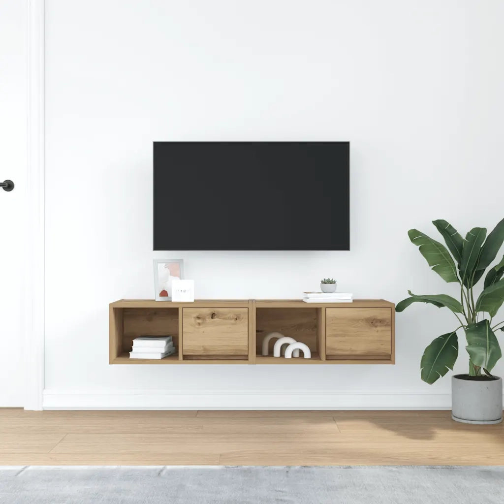 vidaXL Mobili Porta TV 2 pz Rovere Artigianale 60x31x25,5cm Truciolato