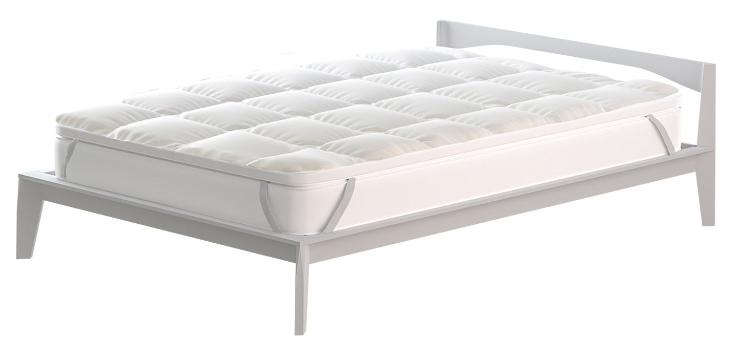 Topper 1 Piazza e Mezzo Francese Trapuntato 600 gr/mq con Elastici Plus Bianco