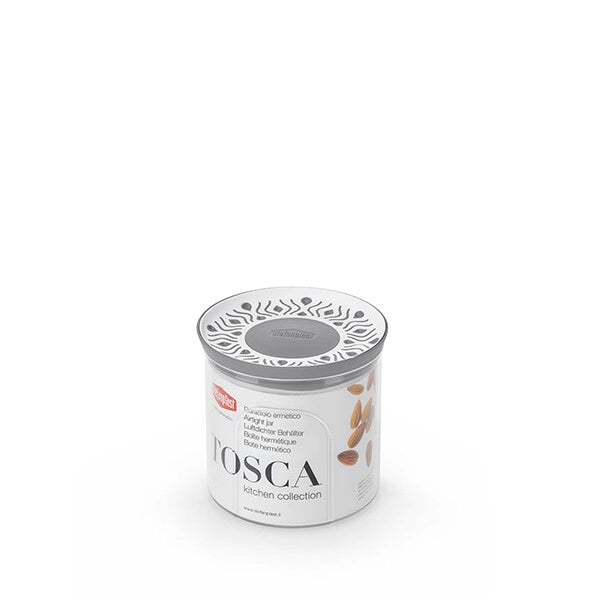 Barattolo Contenitore Ermetico Tondo Tosca Bianco Grigio 700 cc