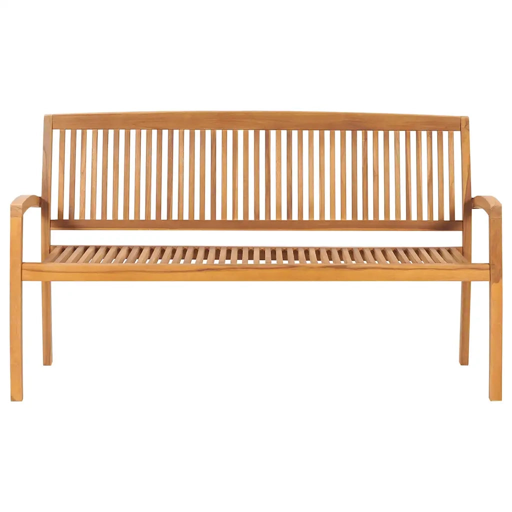 Panchina da Giardino Impilabile e Cuscino 159cm Teak Massello 3063315