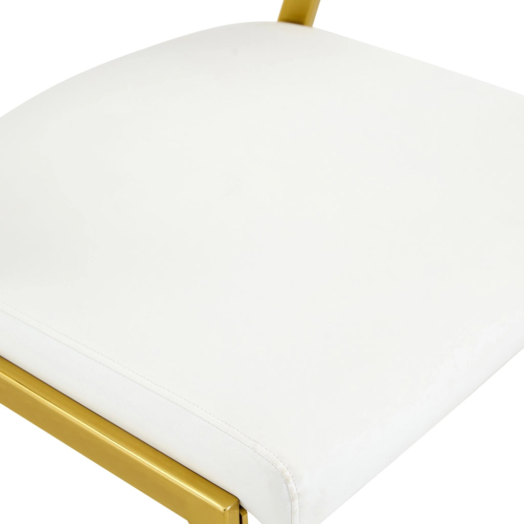 Sedia da pranzo moderna imbottita in PU con struttura in metallo e schienale ergonomico