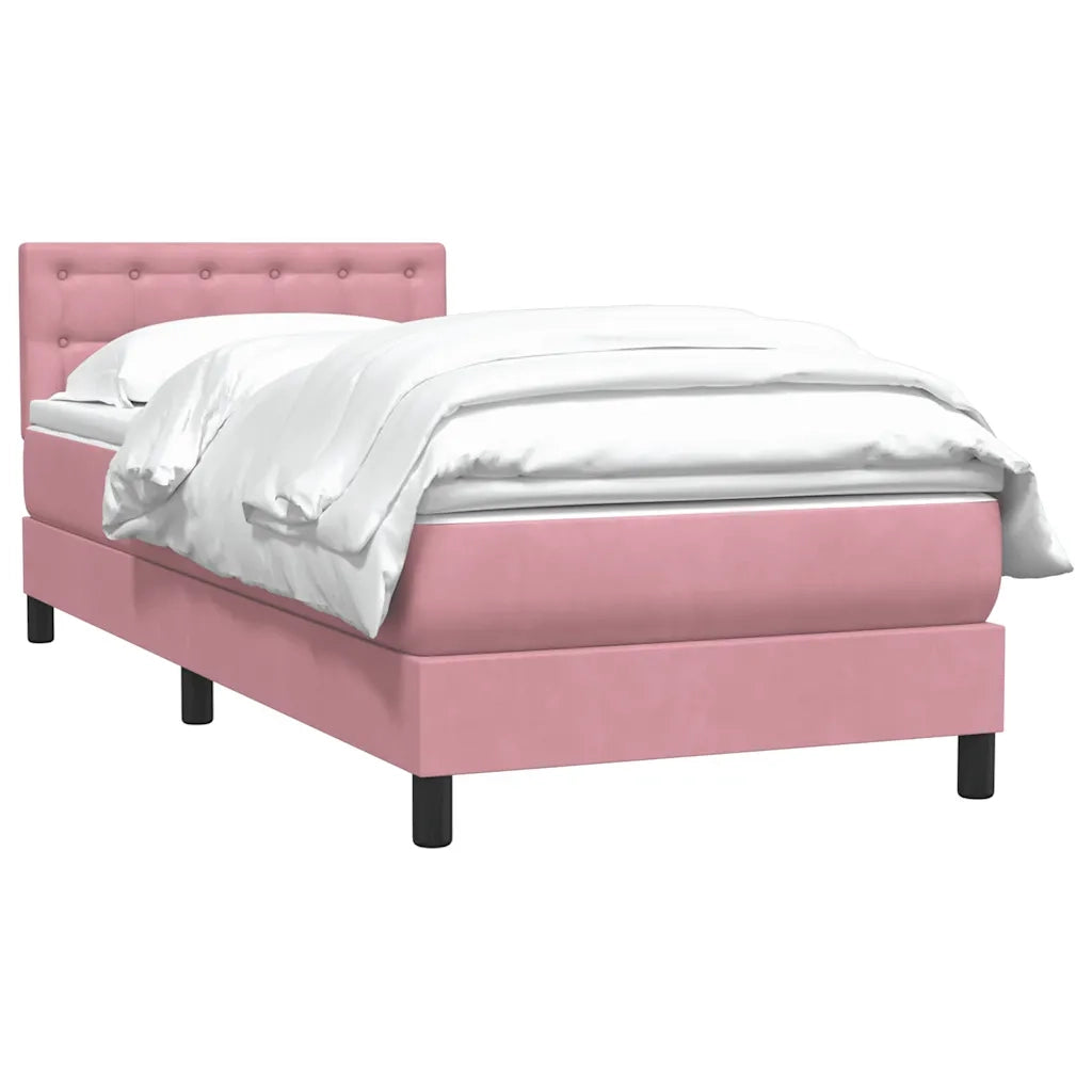 vidaXL Giroletto a Molle con Materasso Rosa 90x210 cm Velluto