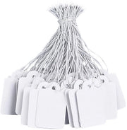 Etichette con filo 500 pezzi - Etichette per prodotto - Etichette da appendere - Dimensioni 25 x 45 mm - Etichette per prodotto in cartone